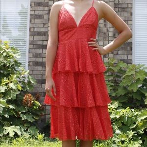 Lulus Coral Midi Dress